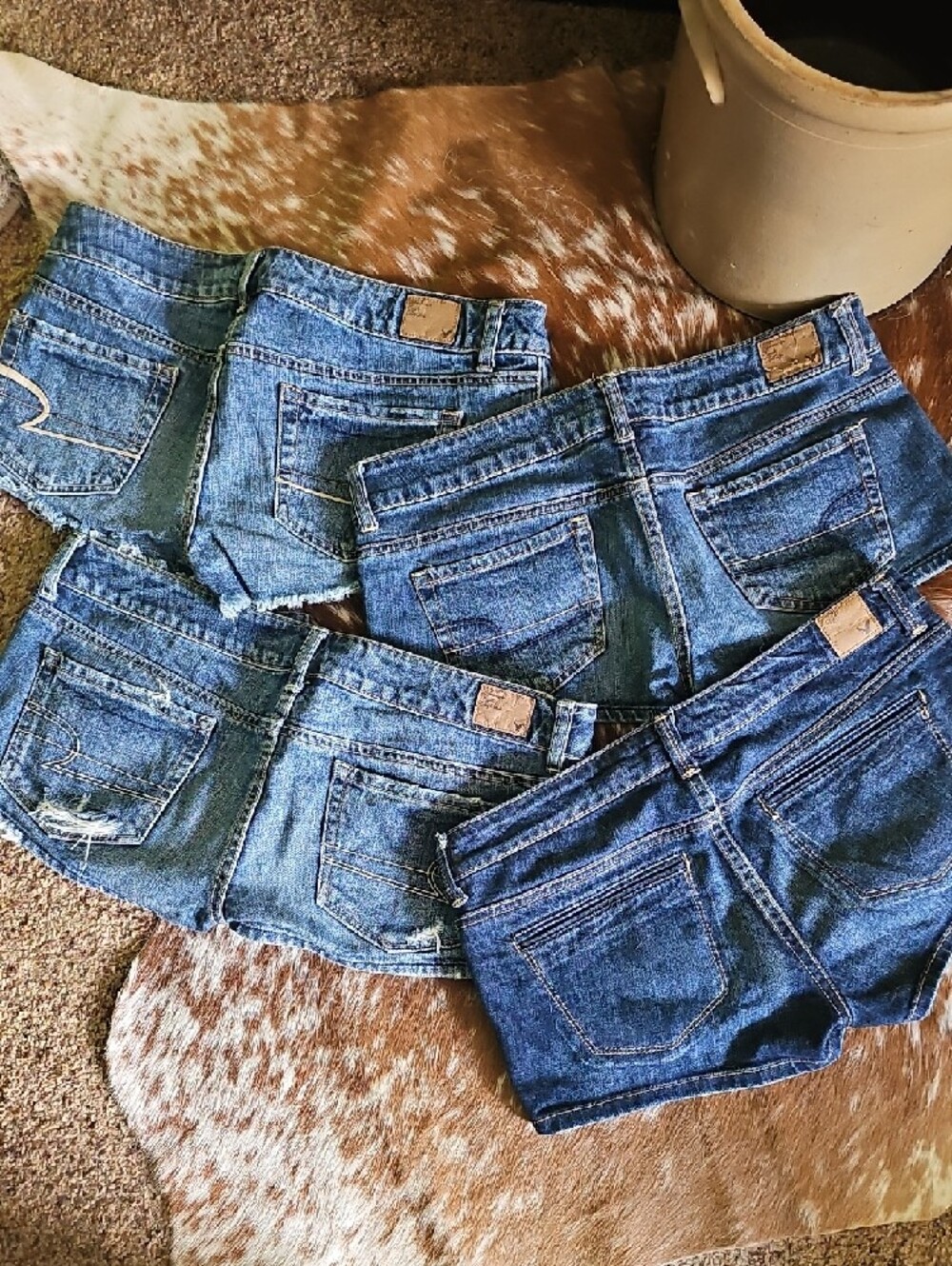Classic Y2K Blue Denim Women's Shorts - American Eagle Brand - Picture 2 of 2
